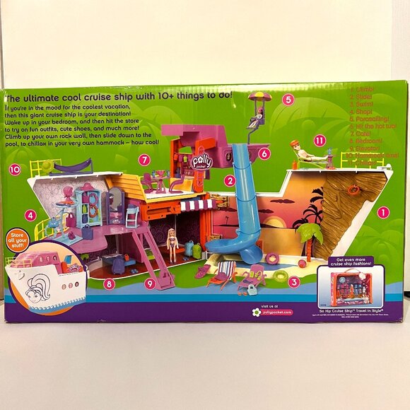 Polly Pocket! So Hip Cruise Ship Playset with 3 Dolls, Accessories and Box - Picture 2 of 16